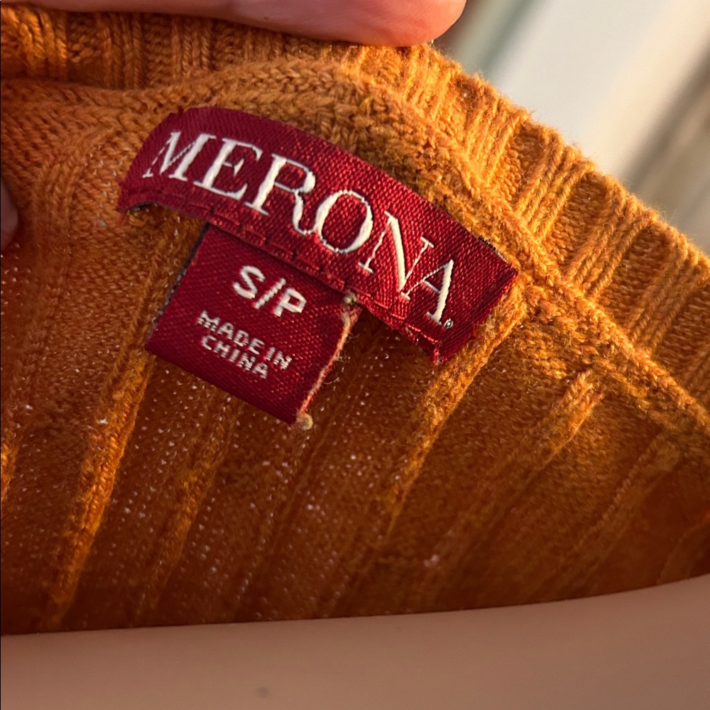 Merona Women's V-Neck Sweater in Vibrant Orange - Picture 2 of 4
